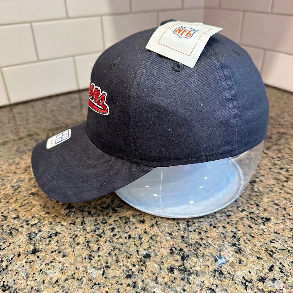 Vtg Atlanta Falcons Hat NFL Stretch Fit Baseball Cap Blue Dead Stock New